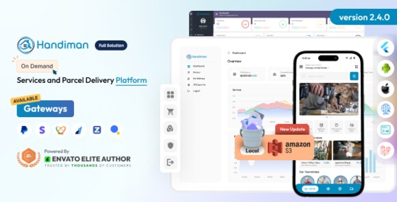 Handiman v2.4.0 – On Demand Services and Parcel Delivery Platform Script